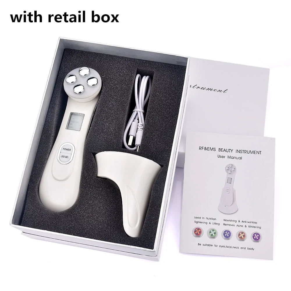 RF EMS LED Photon Facial Rejuvenation Device for Acne and Wrinkle Treatment